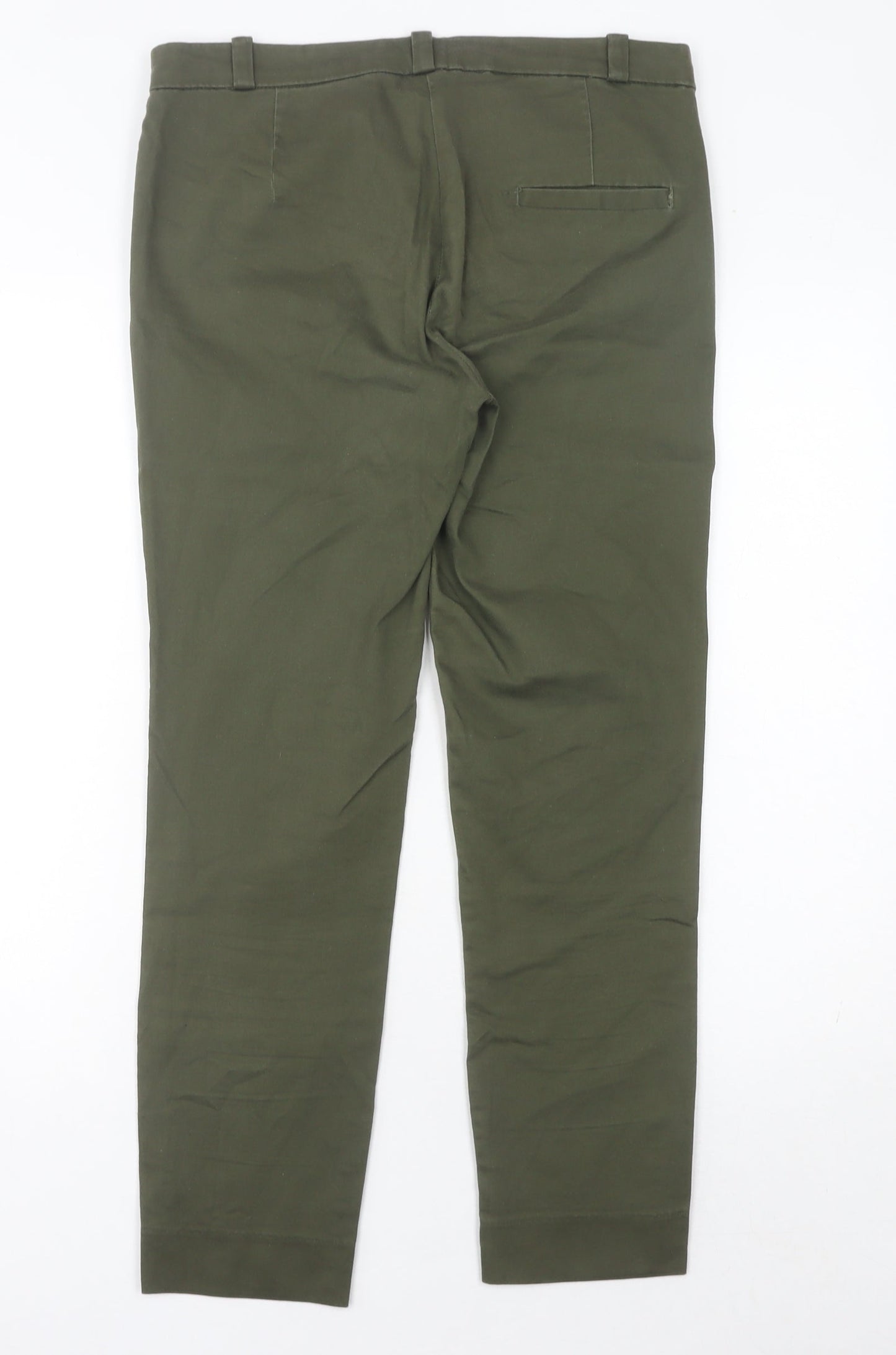 Mango Women’s Green Chino Trousers Slim Fit Size 12 Stretch
