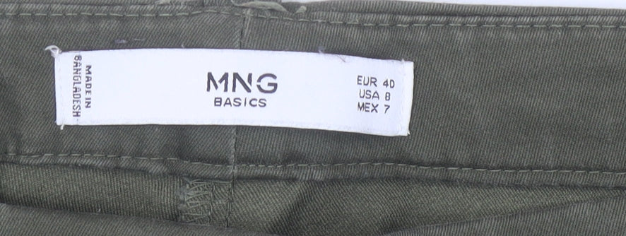 Mango Women’s Green Chino Trousers Slim Fit Size 12 Stretch