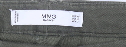 Mango Women’s Green Chino Trousers Slim Fit Size 12 Stretch
