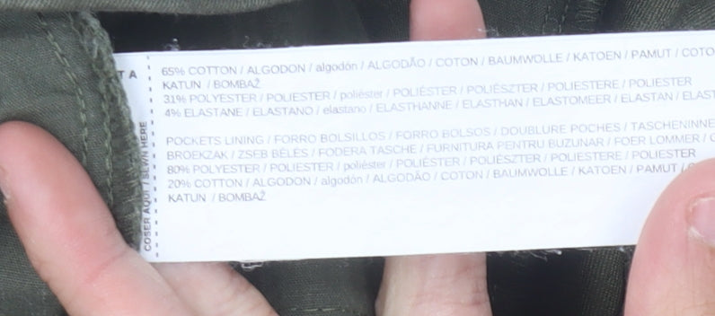 Mango Women’s Green Chino Trousers Slim Fit Size 12 Stretch