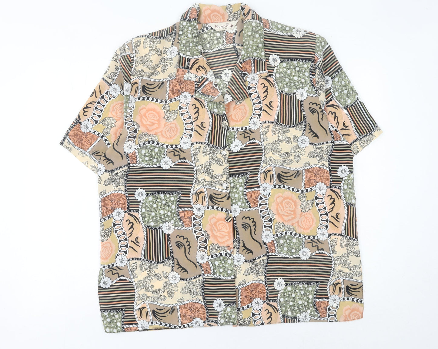 Essentials Bon Marché Women's Multicoloured Floral Button-Up Shirt Size 16