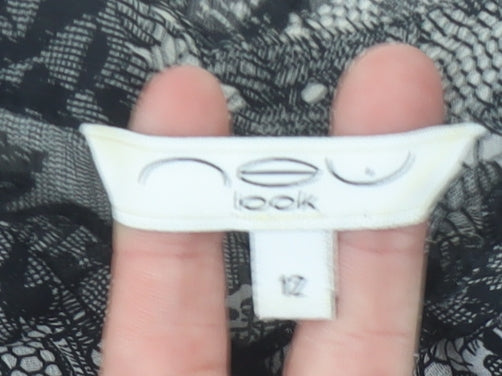 New Look Women’s Black Floral Lace Sleeveless Blouse Size 12