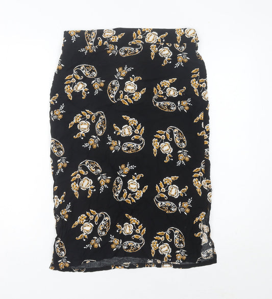 Dorothy Perkins Women’s Black Paisley High Rise Pencil Skirt UK 10