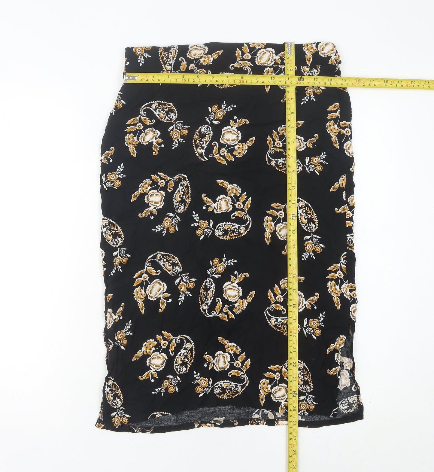 Dorothy Perkins Women’s Black Paisley High Rise Pencil Skirt UK 10