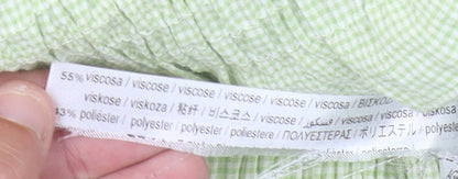 Bershka Women’s Green Off Shoulder Cropped Blouse Size 12 Summer