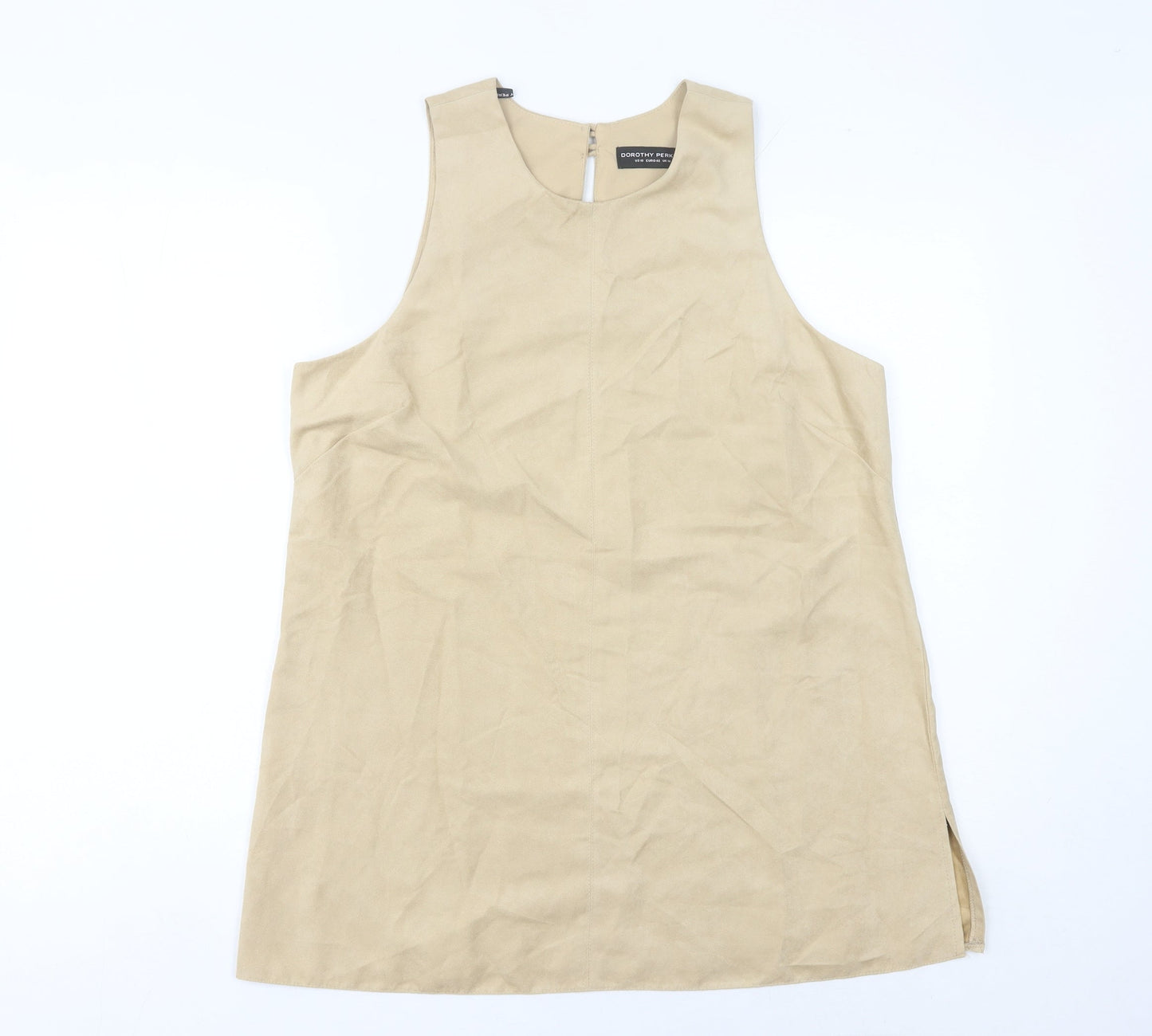 Womens UK Size 14 Dorothy Perkins Beige Basic Tank