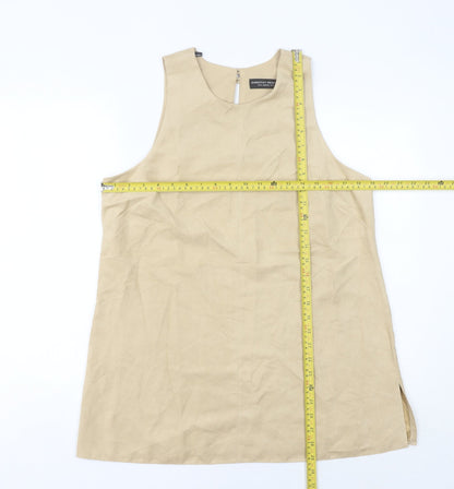 Womens UK Size 14 Dorothy Perkins Beige Basic Tank