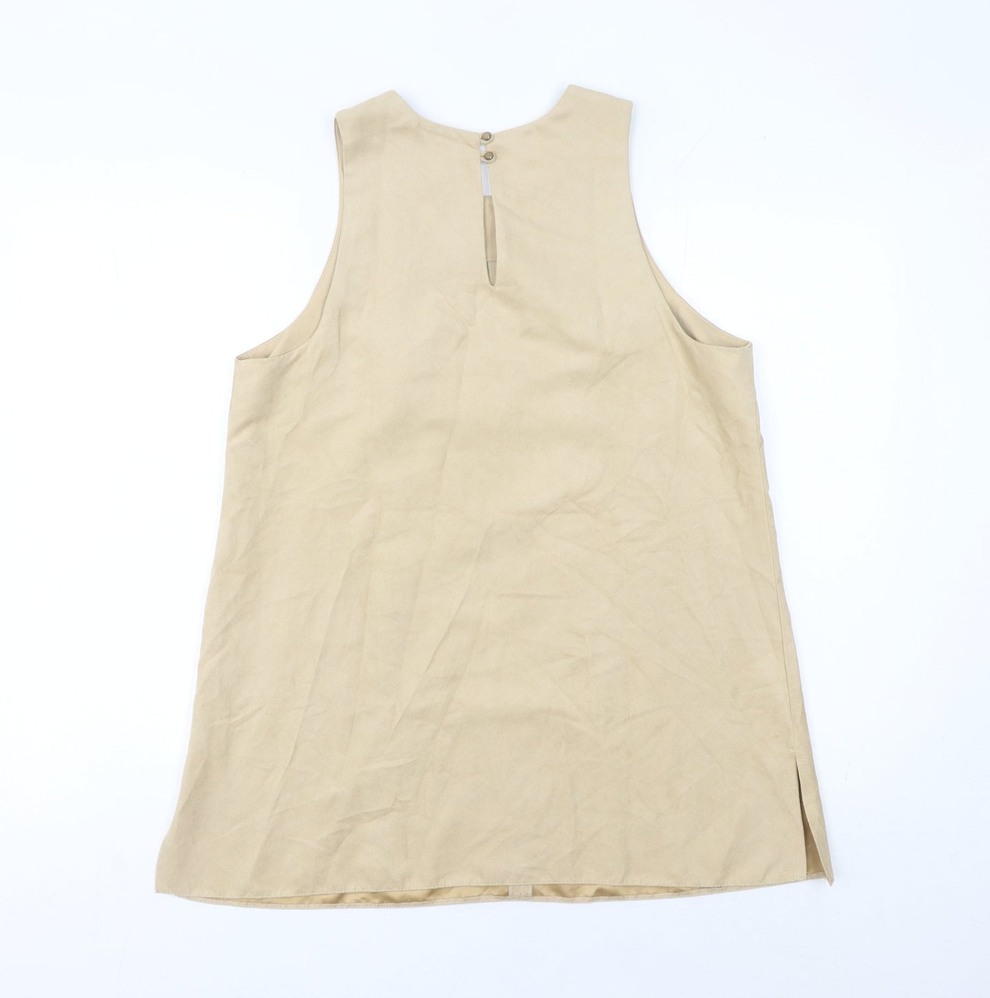 Womens UK Size 14 Dorothy Perkins Beige Basic Tank