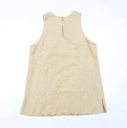 Womens UK Size 14 Dorothy Perkins Beige Basic Tank