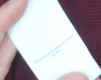 Lands' End Men's Red Cotton V-Neck Pullover Jumper Size L Regular Fit