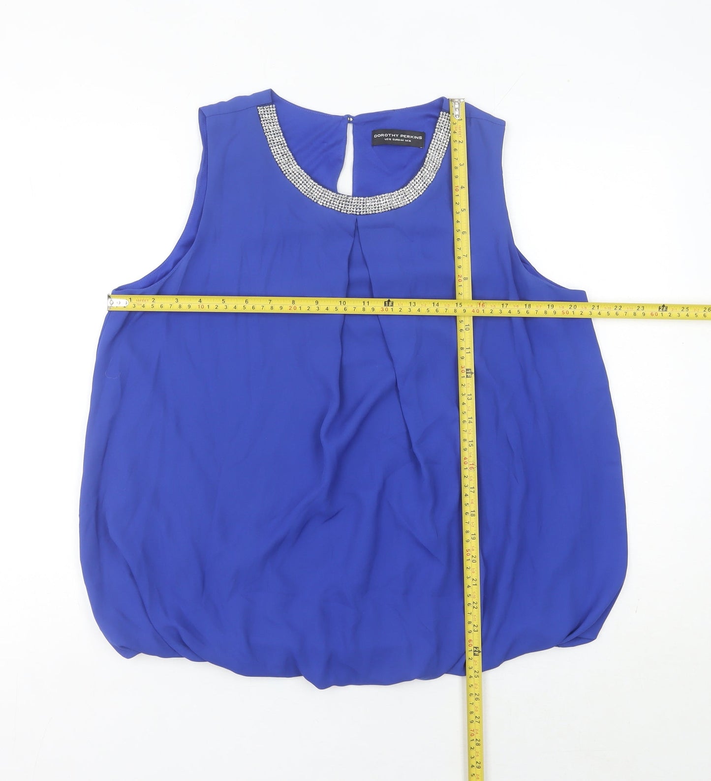 Womens UK Size 16 Dorothy Perkins Blue Basic Blouse