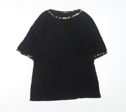 Boohoo Women’s Black Crew Neck Jersey T-Shirt UK 10 Short Sleeve