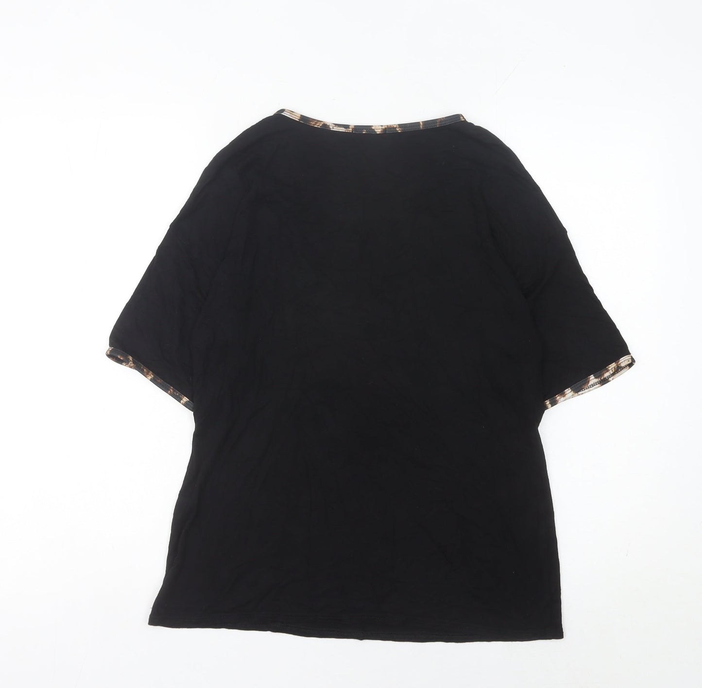 Boohoo Women’s Black Crew Neck Jersey T-Shirt UK 10 Short Sleeve