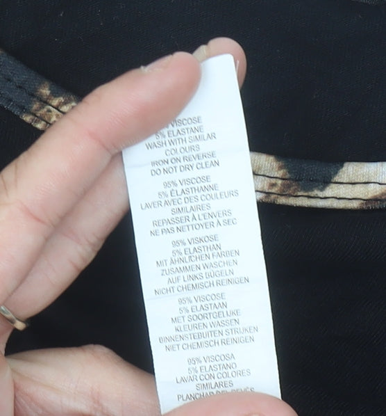 Boohoo Women’s Black Crew Neck Jersey T-Shirt UK 10 Short Sleeve