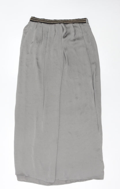 Atmosphere Women’s Grey Midi Straight Skirt Size 12 Beaded Waist