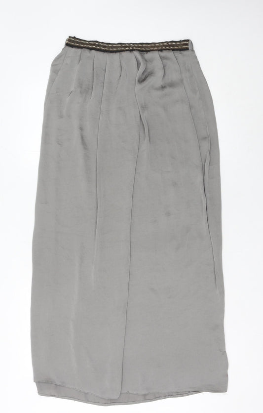 Atmosphere Women’s Grey Midi Straight Skirt Size 12 Beaded Waist