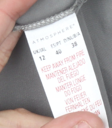 Atmosphere Women’s Grey Midi Straight Skirt Size 12 Beaded Waist