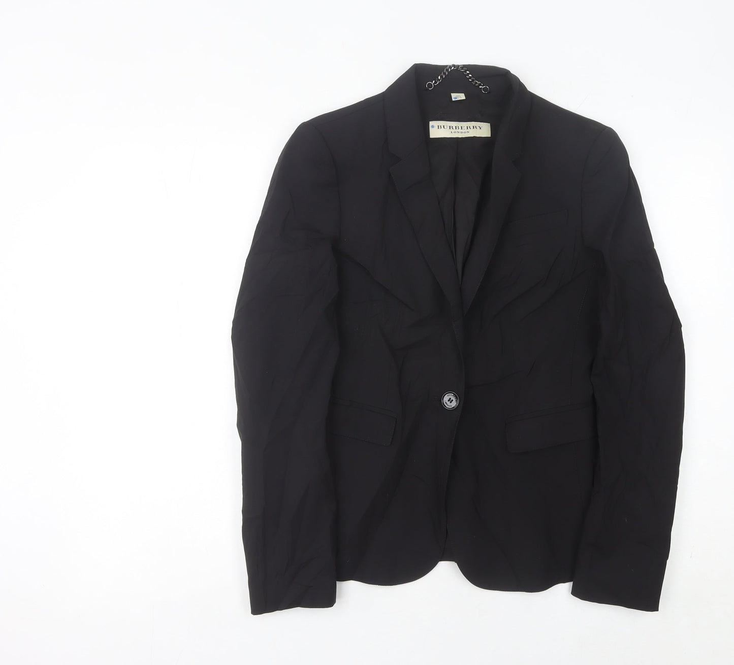 Burberry Women’s Black Wool Tailored Blazer UK 6 Slim Fit