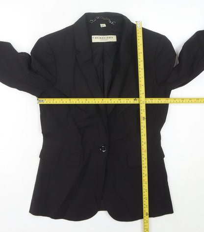 Burberry Women’s Black Wool Tailored Blazer UK 6 Slim Fit