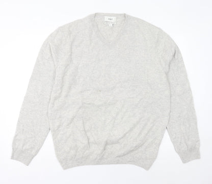 Marks and Spencer Men’s Grey XL Lambswool V-Neck Jumper