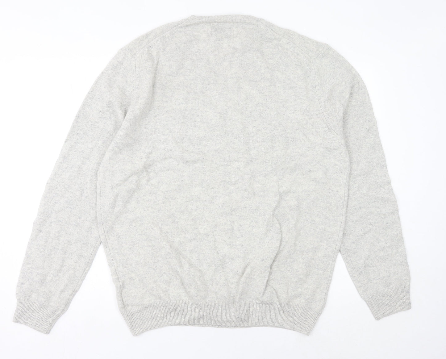 Marks and Spencer Men’s Grey XL Lambswool V-Neck Jumper