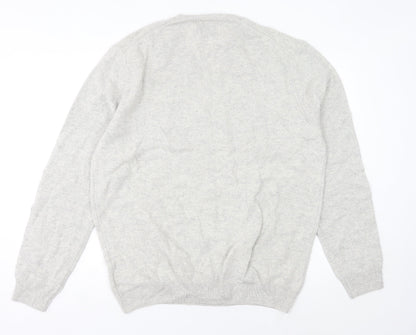 Marks and Spencer Men’s Grey XL Lambswool V-Neck Jumper