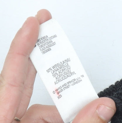 Marks and Spencer Men's Black Wool Blend Full Zip Jumper L