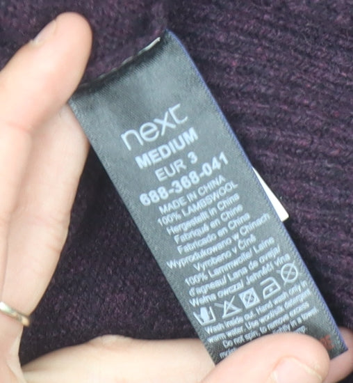 Next Men’s Purple Lambswool Collared Pullover Jumper Size M