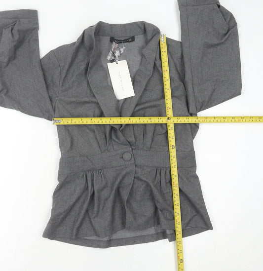 Zara Woman Grey XS Single-Breasted Shawl Collar Blazer