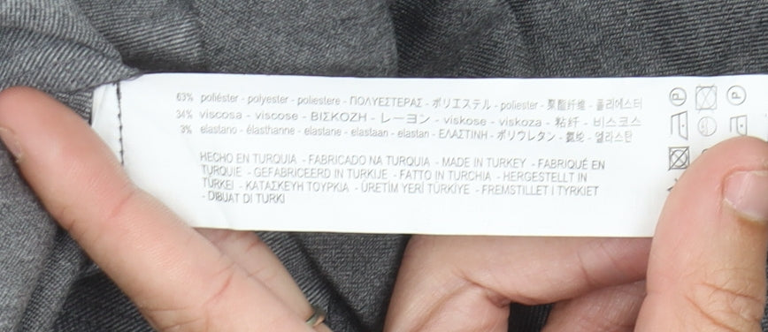 Zara Woman Grey XS Single-Breasted Shawl Collar Blazer