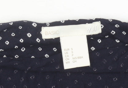 H&M Women’s Black Polka Dot Wide-Leg Viscose Jumpsuit Size 8