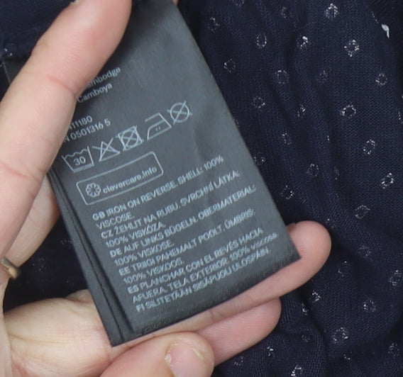 H&M Women’s Black Polka Dot Wide-Leg Viscose Jumpsuit Size 8