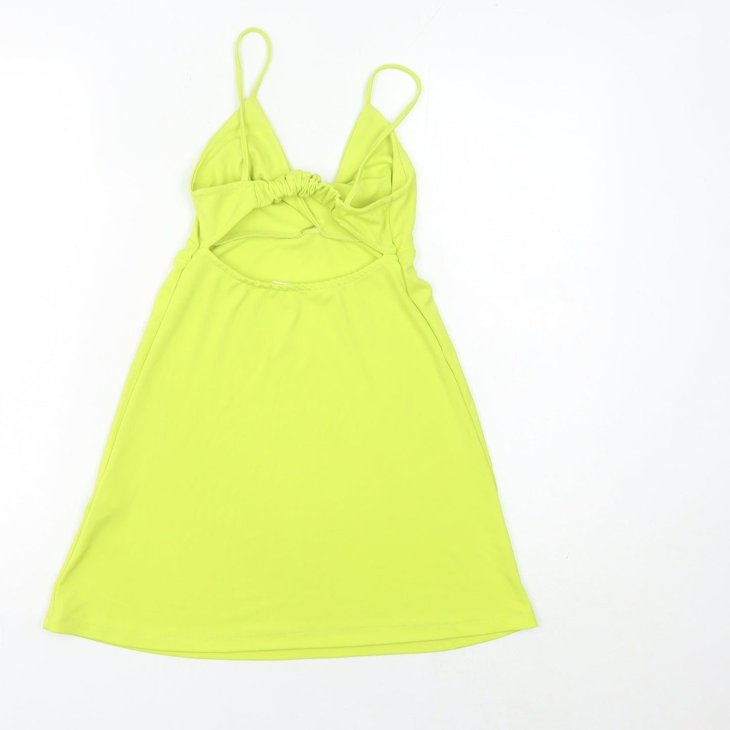 Pull&Bear Women's Yellow XS Slip Dress with Cut Out