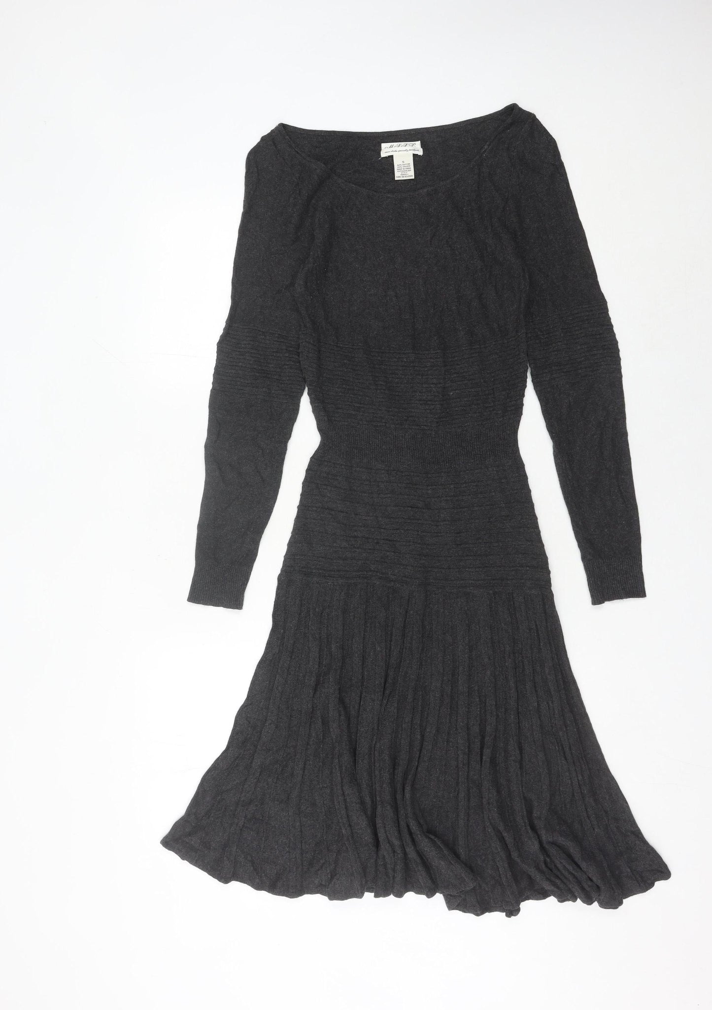 MSSP Women’s Grey Knit Fit & Flare Dress Size S Autumn Winter