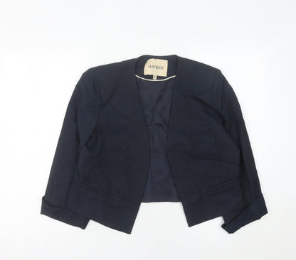 Havren Women's Blue Size 14 Short Blazer Jacket Shawl Lapel Workwear
