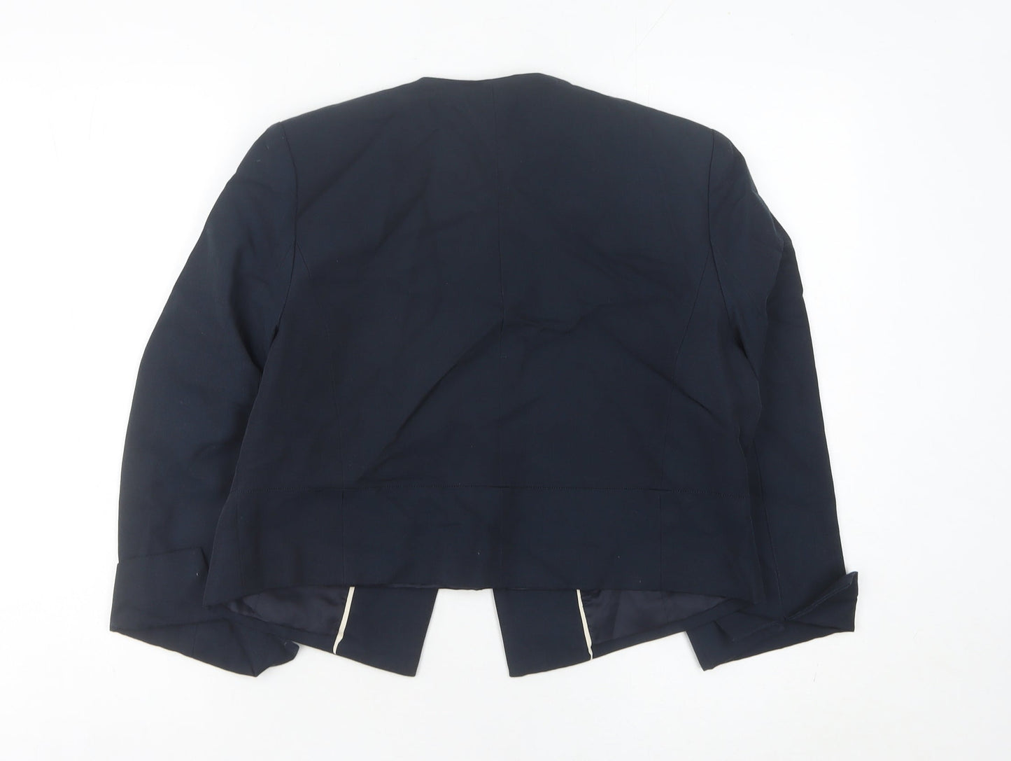 Havren Women's Blue Size 14 Short Blazer Jacket Shawl Lapel Workwear