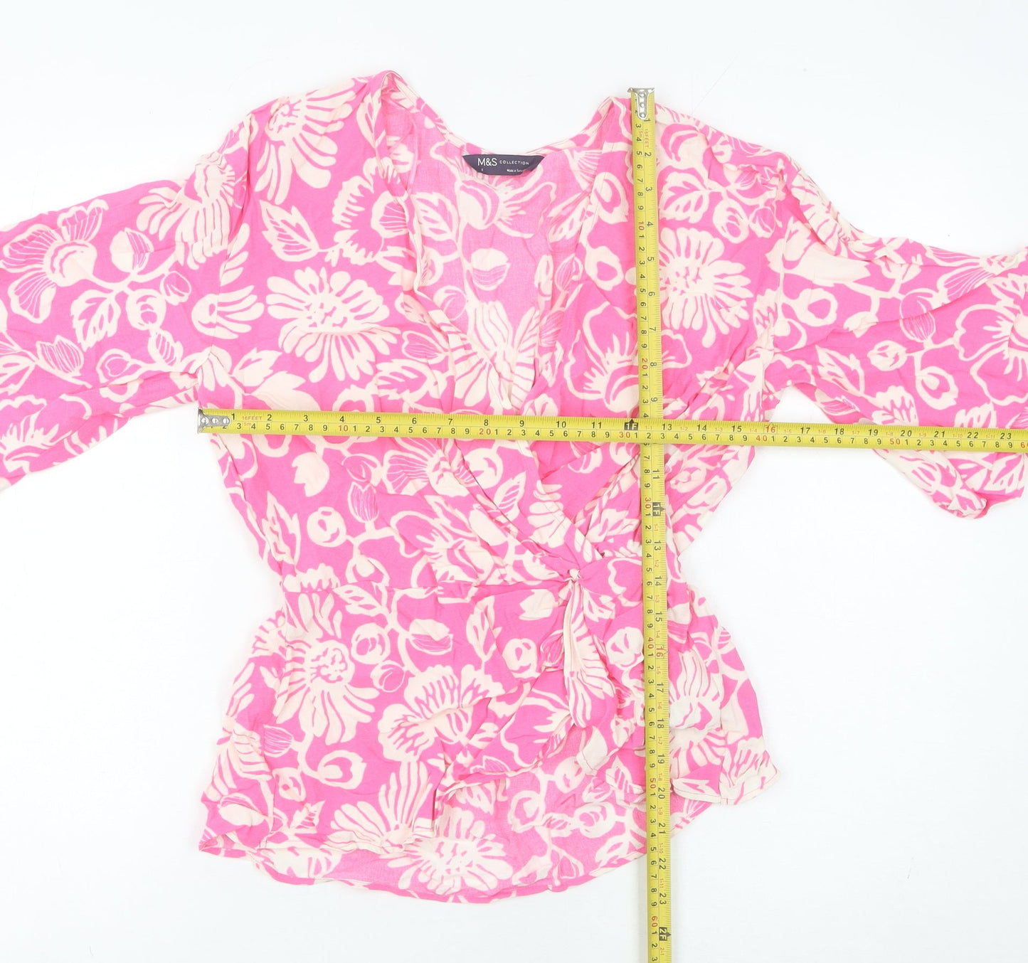 Womens UK Size 6 Marks and Spencer Pink Wrap Blouse