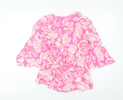 Womens UK Size 6 Marks and Spencer Pink Wrap Blouse