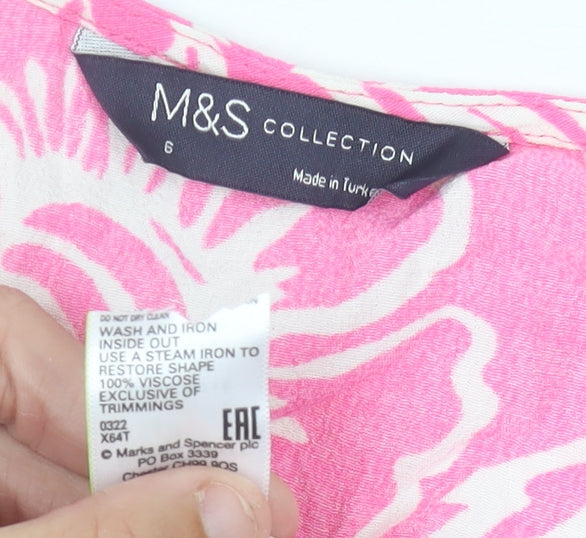 Womens UK Size 6 Marks and Spencer Pink Wrap Blouse