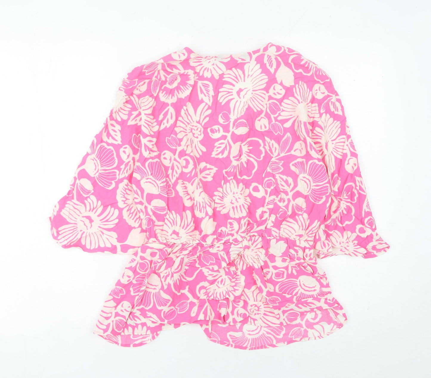Womens UK Size 10 Marks and Spencer Pink Wrap Blouse