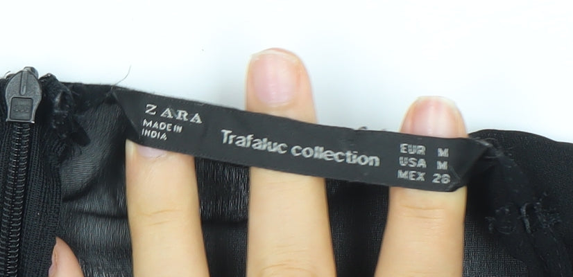 Zara Trafaluc Women’s Black Lace Backless Long Sleeve Playsuit Size 12