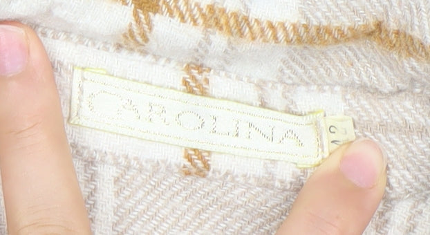 Carolina Women’s Beige Plaid Button-Up Shirt Size 2 Long Sleeve Woven
