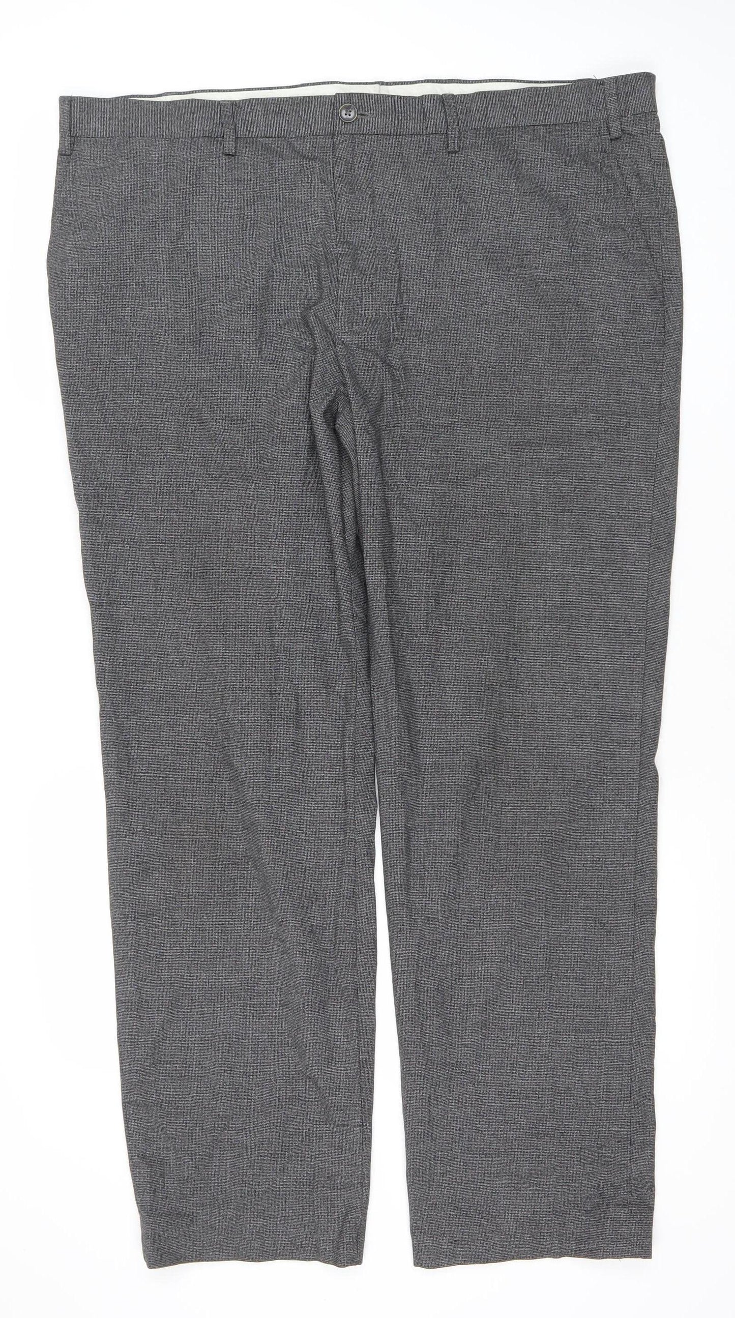 Marks and Spencer Men's Grey 42in Regular Fit Dress Trousers
