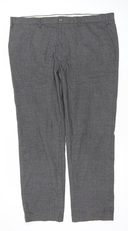 Marks and Spencer Men's Grey 42in Regular Fit Dress Trousers