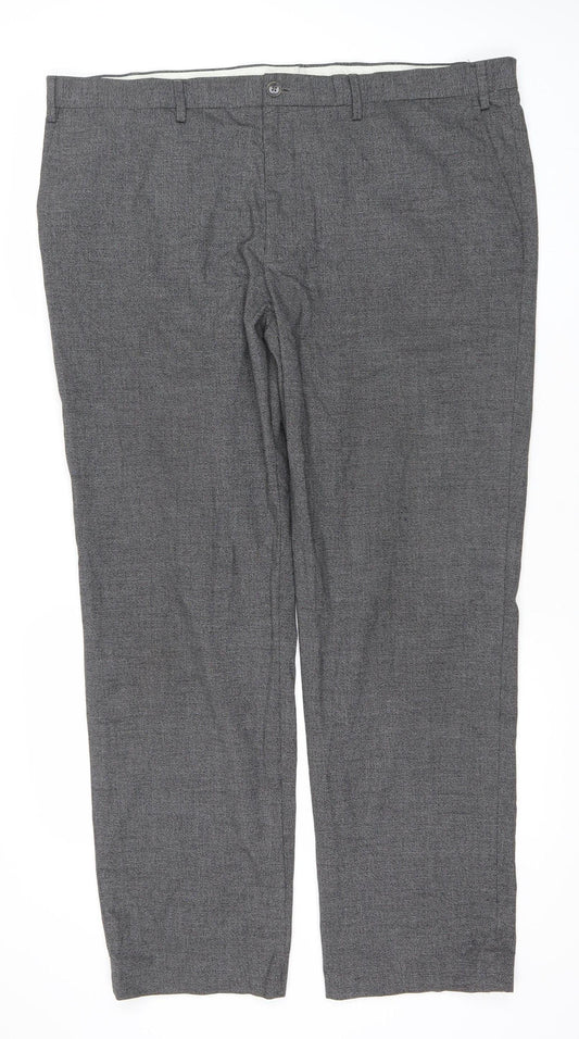 Marks and Spencer Men's Grey 42in Regular Fit Dress Trousers