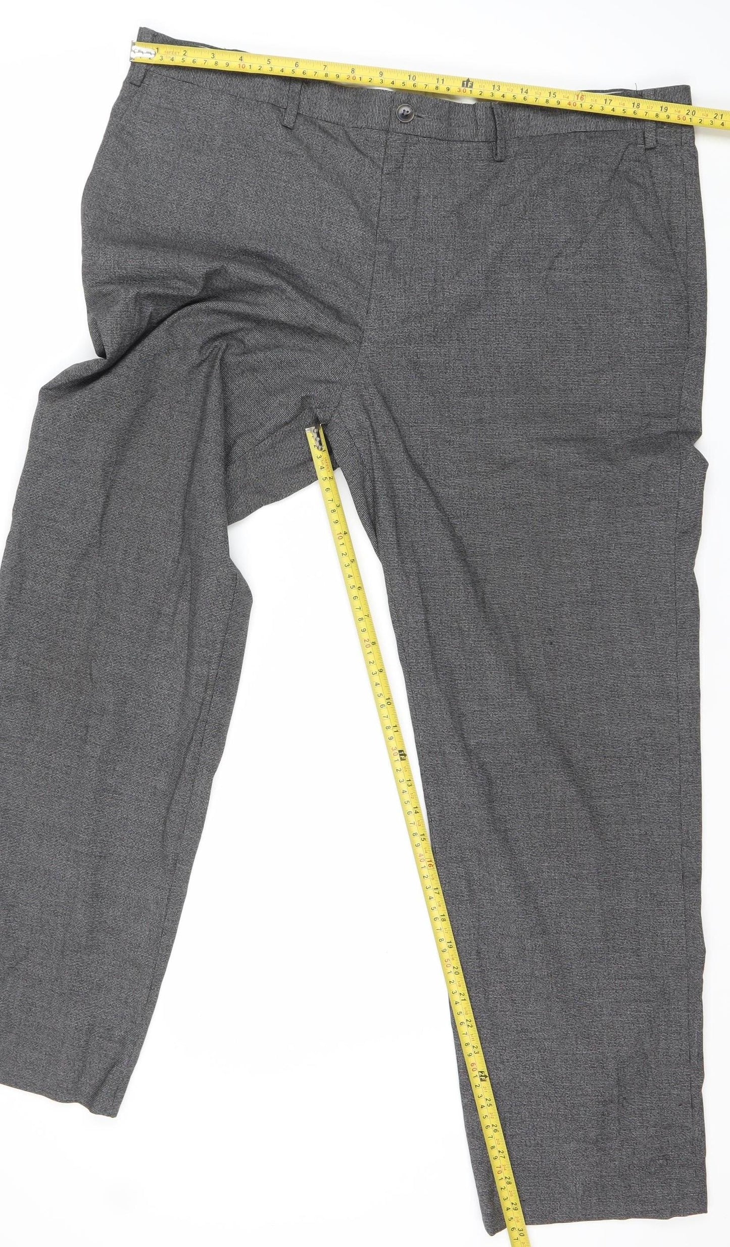 Marks and Spencer Men's Grey 42in Regular Fit Dress Trousers