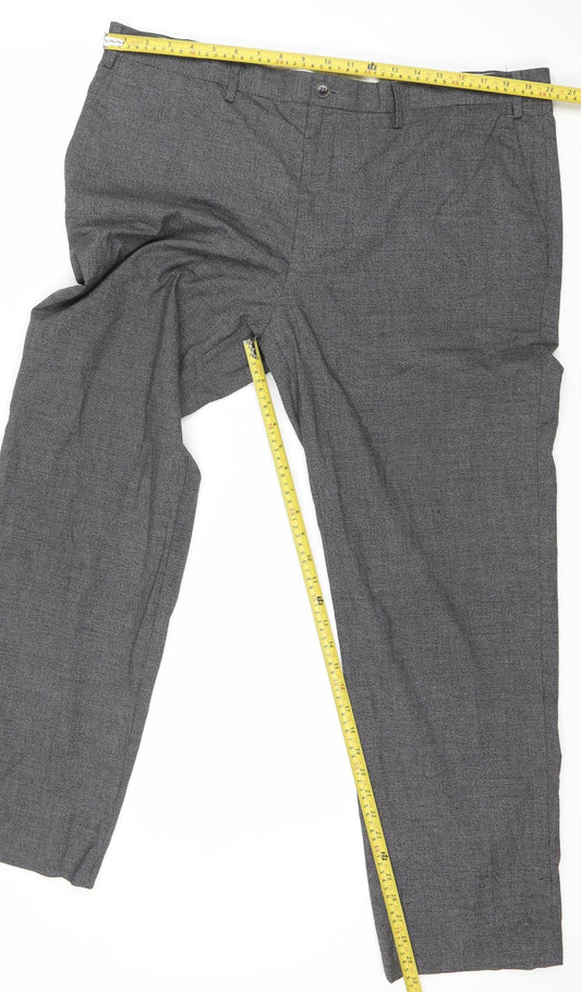 Marks and Spencer Men's Grey 42in Regular Fit Dress Trousers