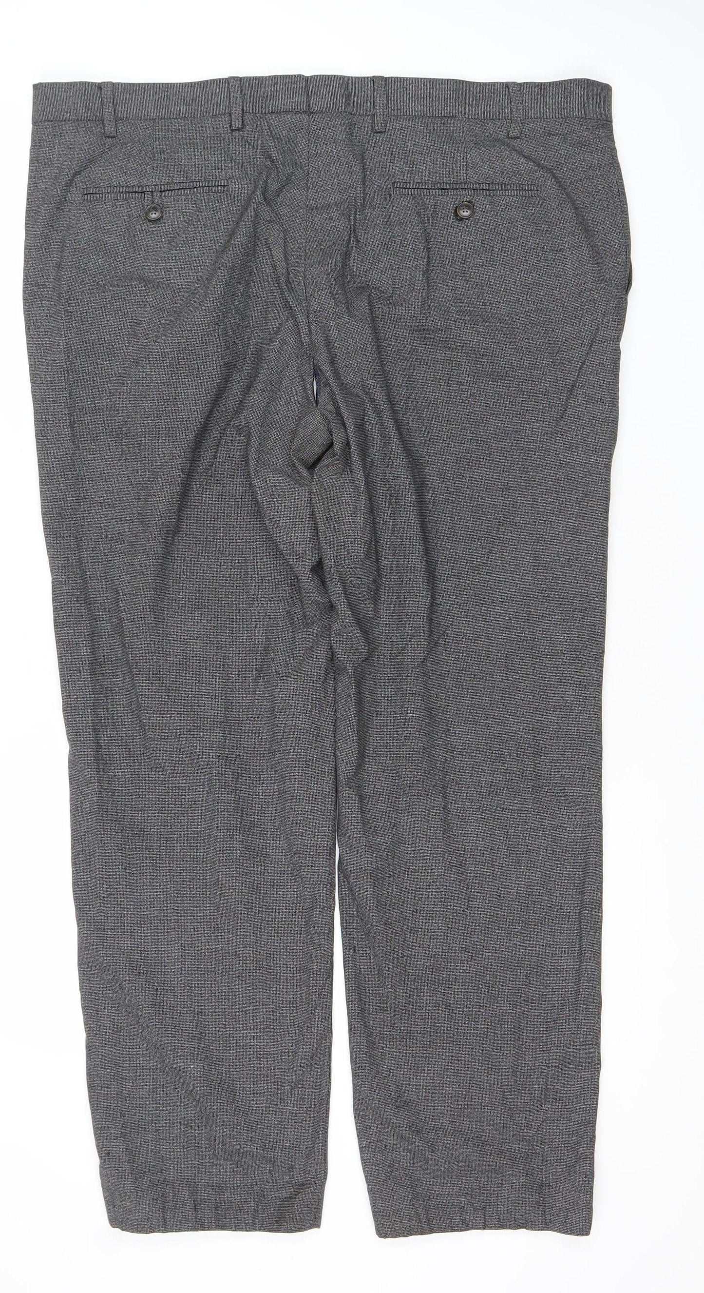 Marks and Spencer Men's Grey 42in Regular Fit Dress Trousers