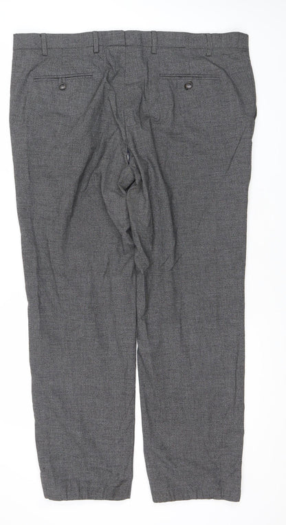 Marks and Spencer Men's Grey 42in Regular Fit Dress Trousers