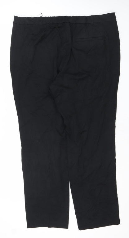 Marks and Spencer Men's Black 2XL Regular Fit Straight Trousers